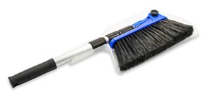 camco adjustable broom and dustpan - portable & compact full size broom - adjusts from 24-52 inches, ideal for rv, marine, and home use (43623-a)