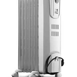 DeLonghi Oil Filled Radiant Heater, 1500W Electric Space Heater - Quiet and Portable with Anti-Freeze Function and Safety Features, TRH0715