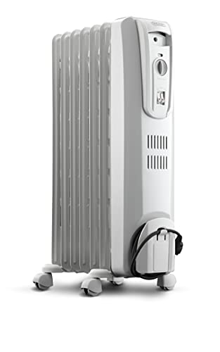 DeLonghi Oil Filled Radiant Heater, 1500W Electric Space Heater - Quiet and Portable with Anti-Freeze Function and Safety Features, TRH0715