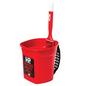 Handy Paint Pail, Holds 32-fl oz of Paint or Stain, Efficient for Clean-ups and Quick Color Changes with Integrated Magnetic Brush Holder