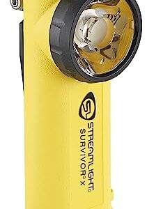 Streamlight 90244 Survivor X USB 250-Lumen USB Rechargeable Right-Angle Firefighter's Flashlight With SL-B26 Battery Pack, Yellow