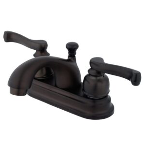 kingston brass kb5605fl royale centerset bathroom faucet with brass pop-up drain, oil rubbed bronze