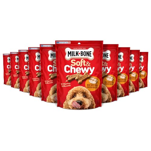 Milk-Bone Soft & Chewy Dog Treats, Chicken Recipe, 5.6 Ounce (Pack of 10) Made with Real Chicken Breast