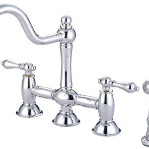 KINGSTON BRASS KS3791ALBS Restoration Kitchen Faucet, Polished Chrome