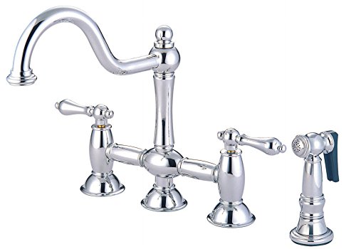 KINGSTON BRASS KS3791ALBS Restoration Kitchen Faucet, Polished Chrome