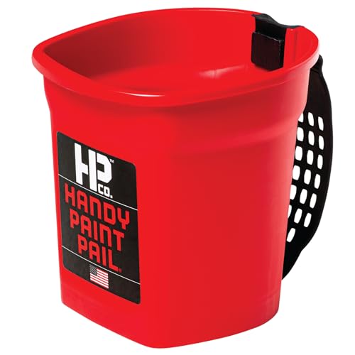 Handy Paint Pail, Holds 32-fl oz of Paint or Stain, Efficient for Clean-ups and Quick Color Changes with Integrated Magnetic Brush Holder