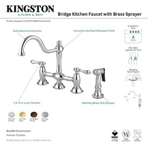 KINGSTON BRASS KS3791ALBS Restoration Kitchen Faucet, Polished Chrome