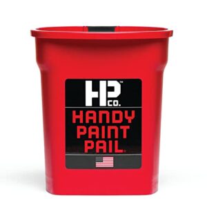 Handy Paint Pail, Holds 32-fl oz of Paint or Stain, Efficient for Clean-ups and Quick Color Changes with Integrated Magnetic Brush Holder