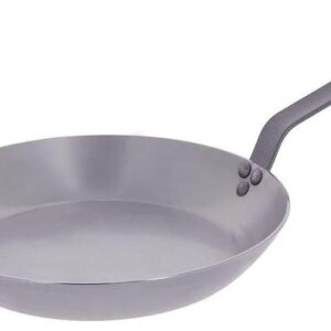 DE BUYER 5110.36 Carbone Plus Heavy Quality Steel Round Lyonnaise Frying Pan, 36 cm Diameter