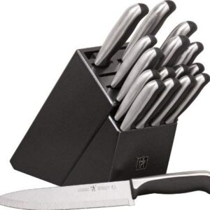 HENCKELS Everedge Plus Knife Block Set, 17 Piece, Black