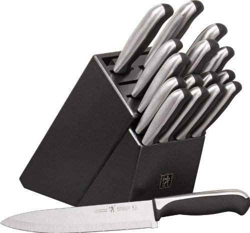 HENCKELS Everedge Plus Knife Block Set, 17 Piece, Black