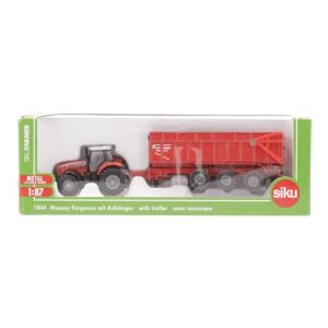 Siku 1844, Massey Ferguson Tractor with Trailer, 1:87, Metal/Plastic, Red, Tiltable Trailer