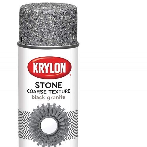 Krylon K18201 Coarse Stone Texture Finish Spray Paint, Black Granite, 12 Ounce