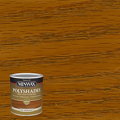 1 qt Minwax 61340 Antique Walnut PolyShades Wood Stain And Polyurethane, Satin