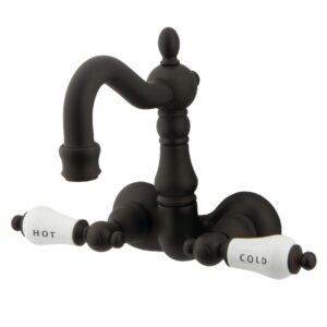 elements of design dt10715cl hot springs wall mount clawfoot tub filler, oil rubbed bronze