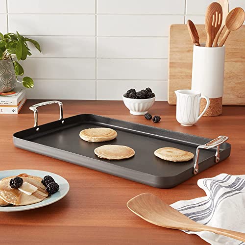 Cuisinart Double Burner Griddle, Chef's Classic Nonstick Hard Anodized, Stainless Steel, 655-35 13-Inch x 20-Inch