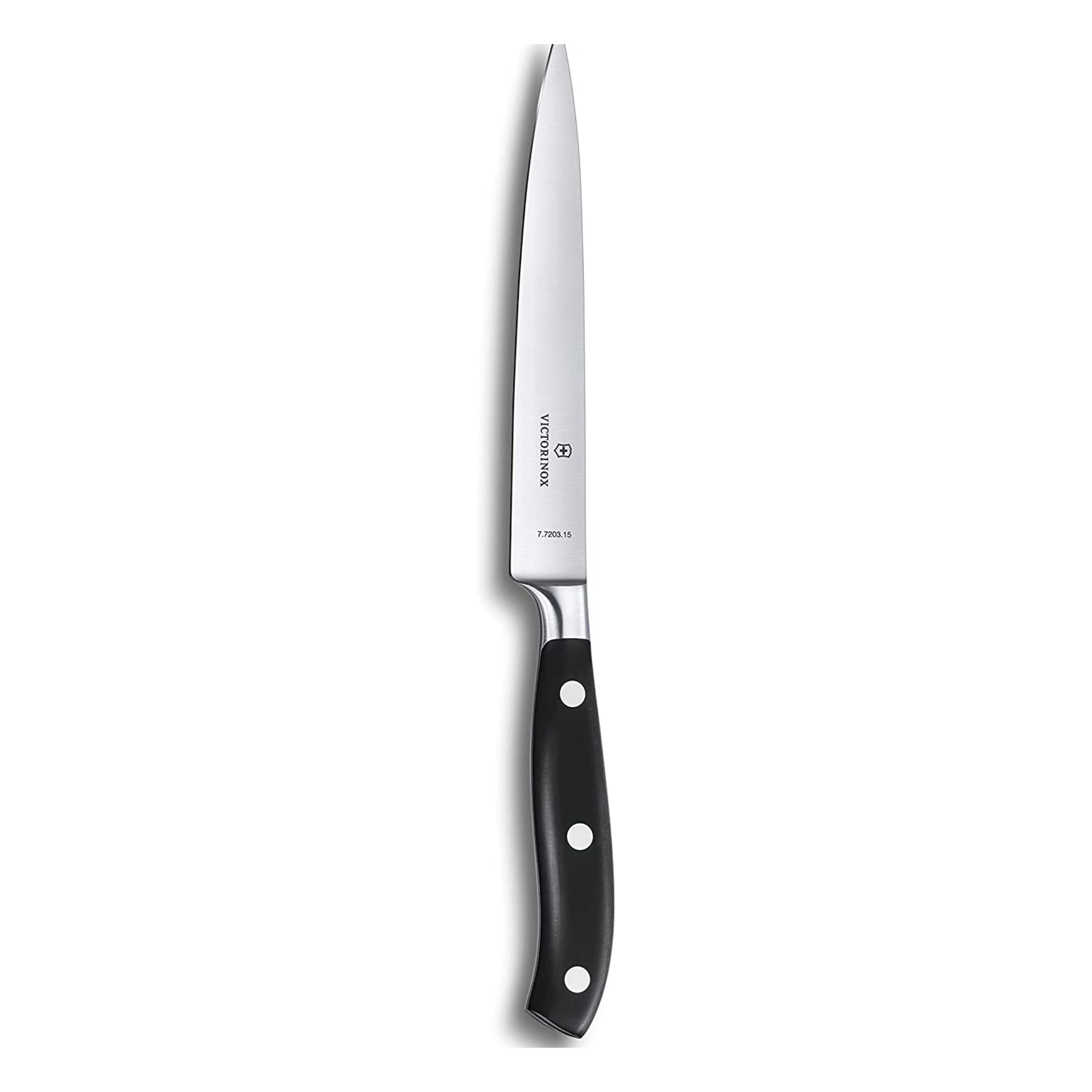 Victorinox Grand Maitre Chef's Knife - Kitchen Knife for Cutting Meat, Vegetables & Fruit - Modern Slicing Knife for Cooking - Black Handle, 6"