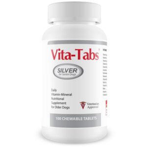 vita-tabs silver for senior dogs - daily vitamin-mineral supplement, supports immune system, bones, veterinarian approved, liver flavor, 150 chew tabs