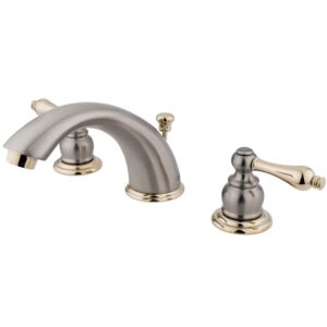 elements of design victorian eb979al widespread lavatory faucet with retail pop-up, 8-inch to 16-inch, satin nickel/polished brass