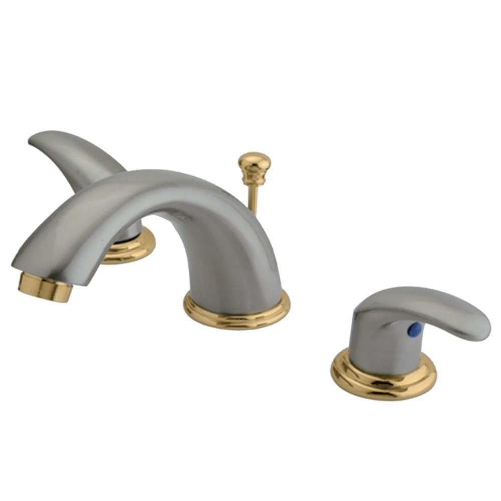 Elements of Design EB6969LL Widespread Lavatory Faucet with Pop-Up, 8"-16", Brushed Nickel/Polished Brass