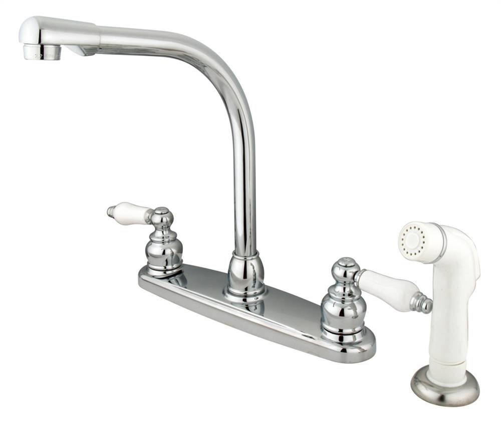 Kingston Brass KB711 Victorian 8" Centerset Kitchen Faucet, Polished Chrome