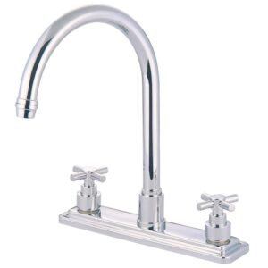 kingston brass ks8791exls 8" centerset kitchen faucet, polished chrome