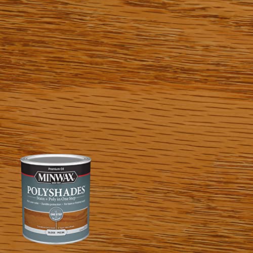 Minwax PolyShades Wood Stain + Polyurethane Finish – Quart, Pecan, Gloss