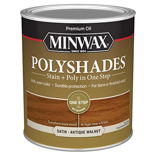 1 qt Minwax 61340 Antique Walnut PolyShades Wood Stain And Polyurethane, Satin