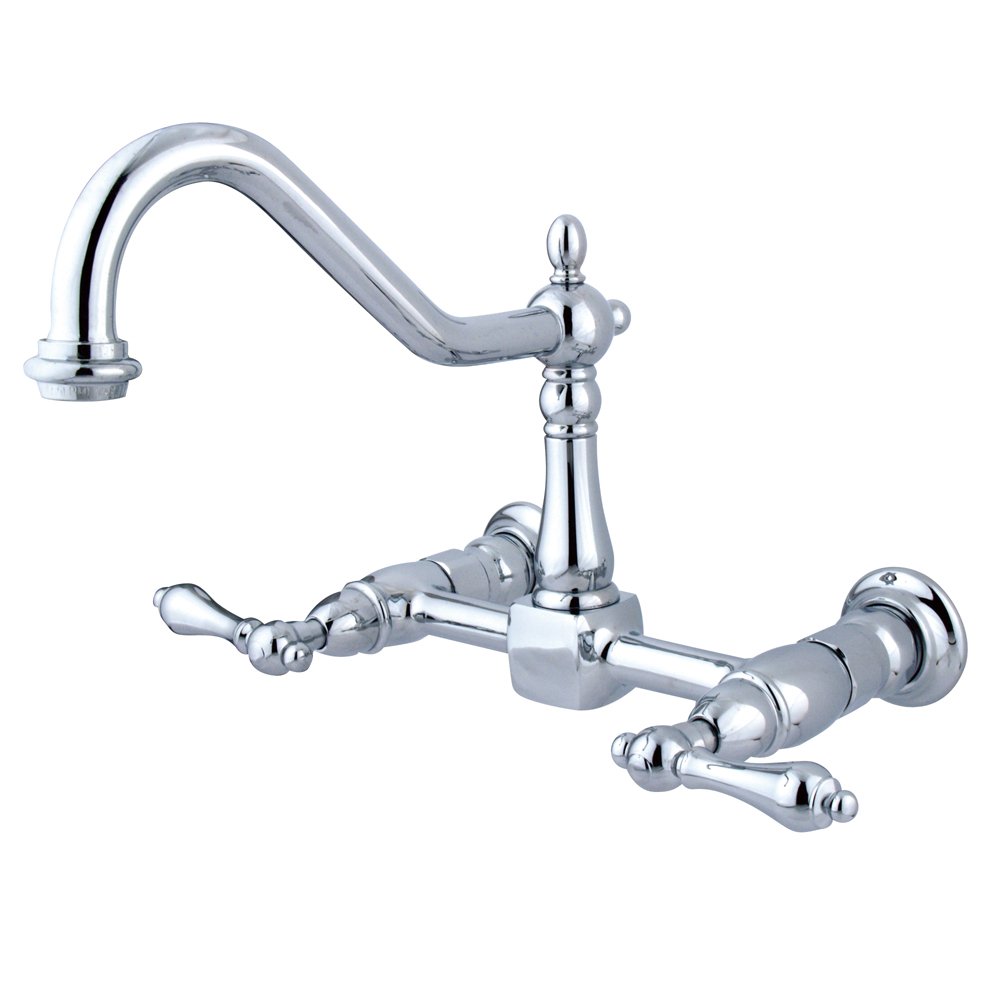 Kingston Brass KS1241AL Heritage Bridge Kitchen Faucet, 8-1/2-Inch, Polished Chrome