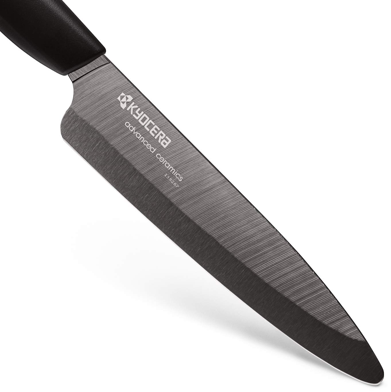 Kyocera Advanced Ceramic Revolution Series 5-inch Slicing Knife, Black Handle, Black Blade