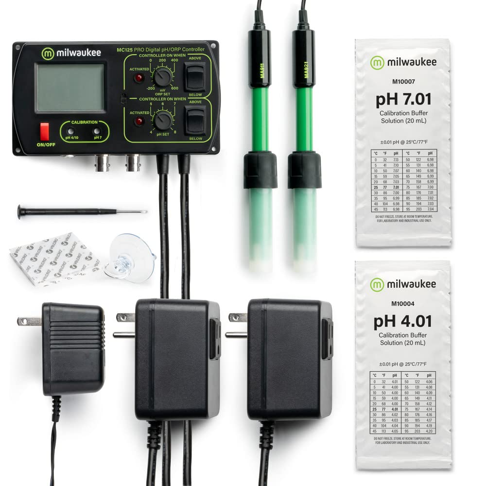 Milwaukee Instruments SMS125 pH/ORP Controller, Range: 0.00 to 14.00 pH, +/- 1000 mV(ORP)