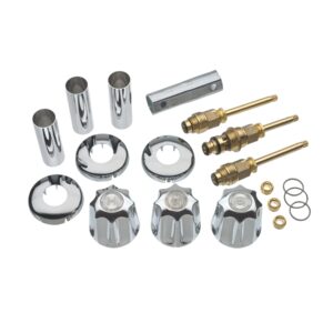 danco bathtub and shower 3-handle remodel/rebuild trim kit for gerber faucets | knob handle | 11b-1h, 11b-1c, 11b-4d | chrome (39617)