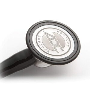 ADC 612BK Adscope Lite Model 612 Lightweight Platinum Clinician Stethoscope with Tunable AFD Technology, 30.5" Length, Black