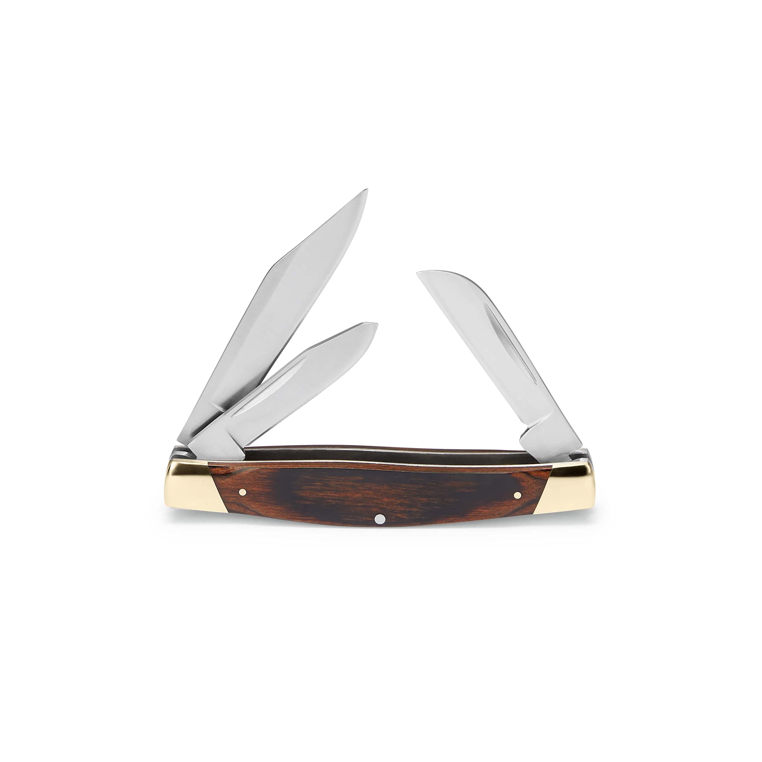 Buck Knives 371 Stockman 3-Blade Pocket Knife with Woodgrain Handle