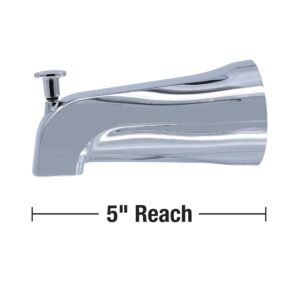 DANCO Bathroom Tub Spout with Front Pull Up Diverter, Chrome Finish, 1-Pack (88052)