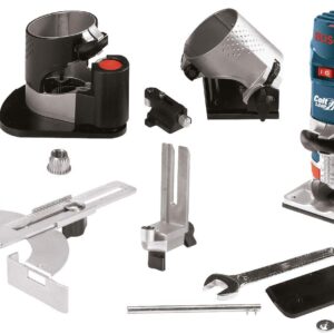 BOSCH PR20EVSNK Colt Installers Kit 5.7 Amp 1 Hp Fixed-Base Variable-Speed Router with 3 Assorted Bases and Edge Guide