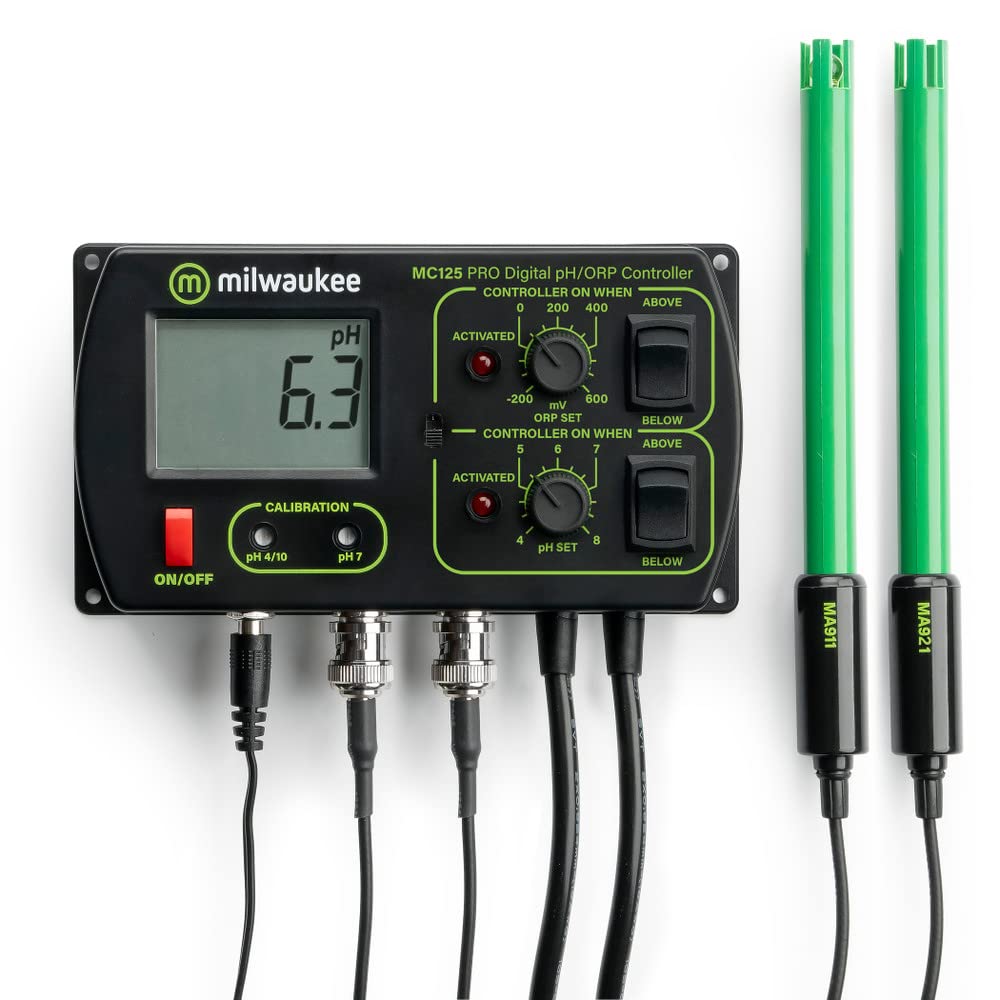 Milwaukee Instruments SMS125 pH/ORP Controller, Range: 0.00 to 14.00 pH, +/- 1000 mV(ORP)