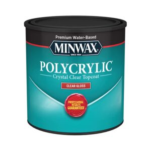 1/2 pt minwax 25555 clear polycrylic water-based protective finish gloss