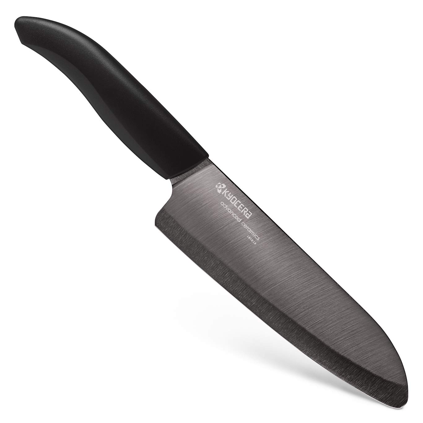 Kyocera Advanced Ceramic Revolution Series 6-inch, Chef's Santoku Knife, Black Blade