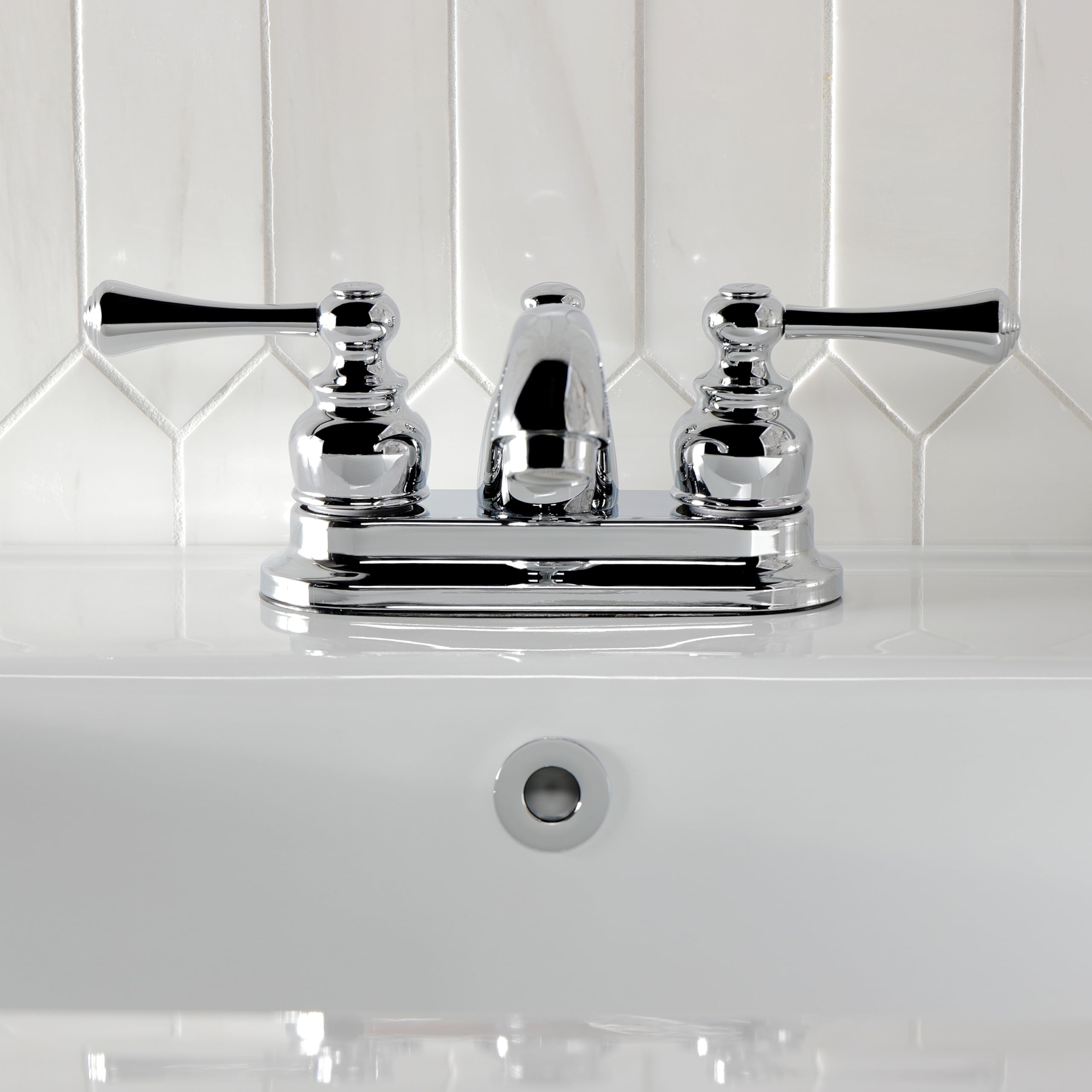 Kingston Brass KB3601BL Vintage 4-Inch Centerset Lavatory Faucet, Polished Chrome