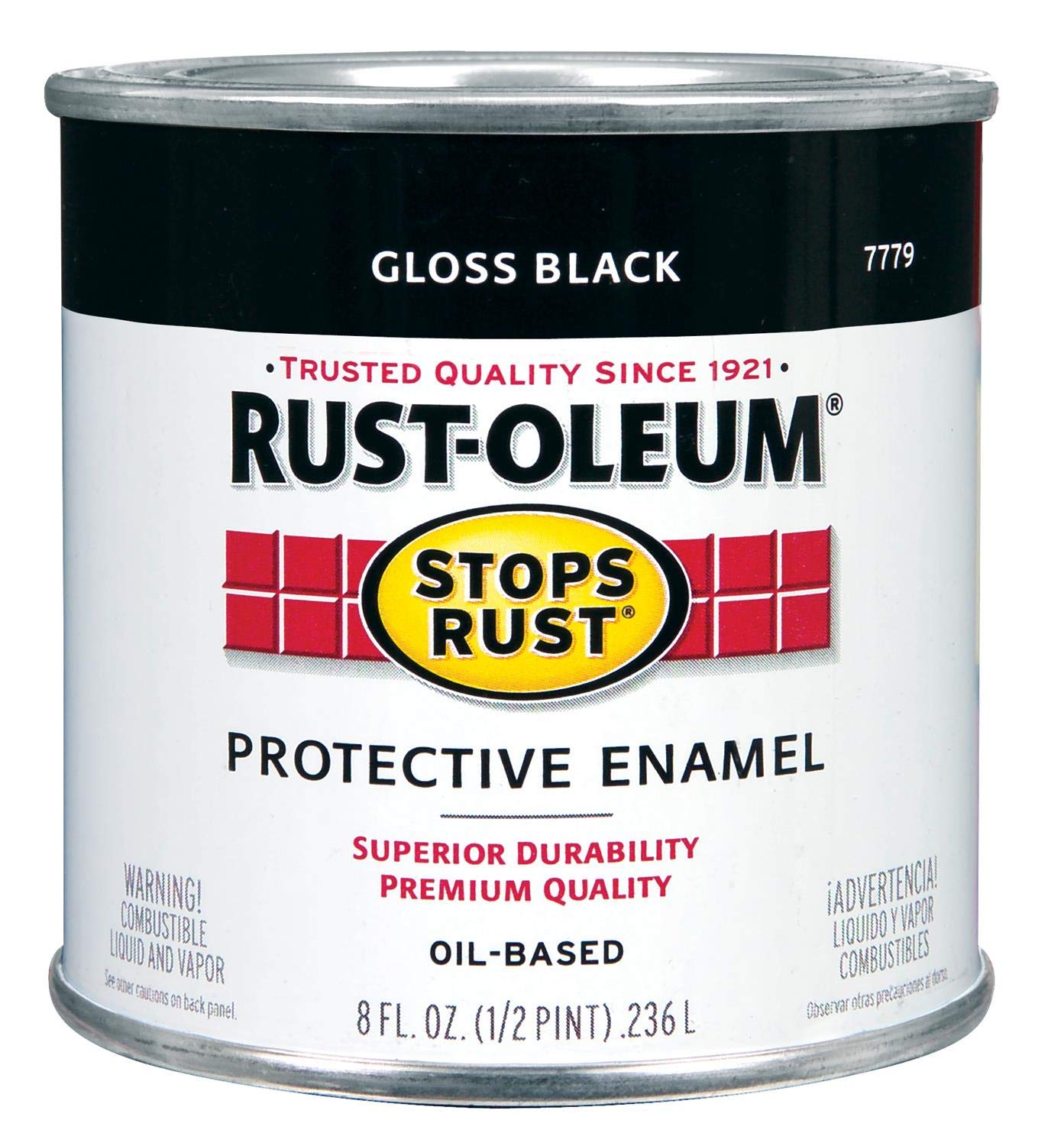 Rust-Oleum 1/2 pt Brands 7779730 Black Stops Rust Protective Enamel, Gloss