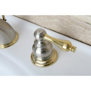 Elements of Design Victorian EB979AL Widespread Lavatory Faucet with Retail Pop-Up, 8-Inch to 16-Inch, Satin Nickel/Polished Brass