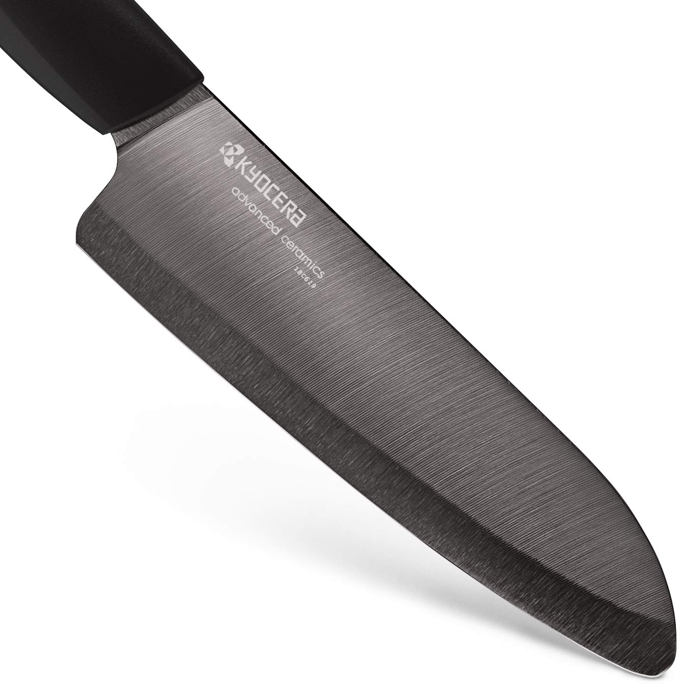 Kyocera Advanced Ceramic Revolution Series 6-inch, Chef's Santoku Knife, Black Blade