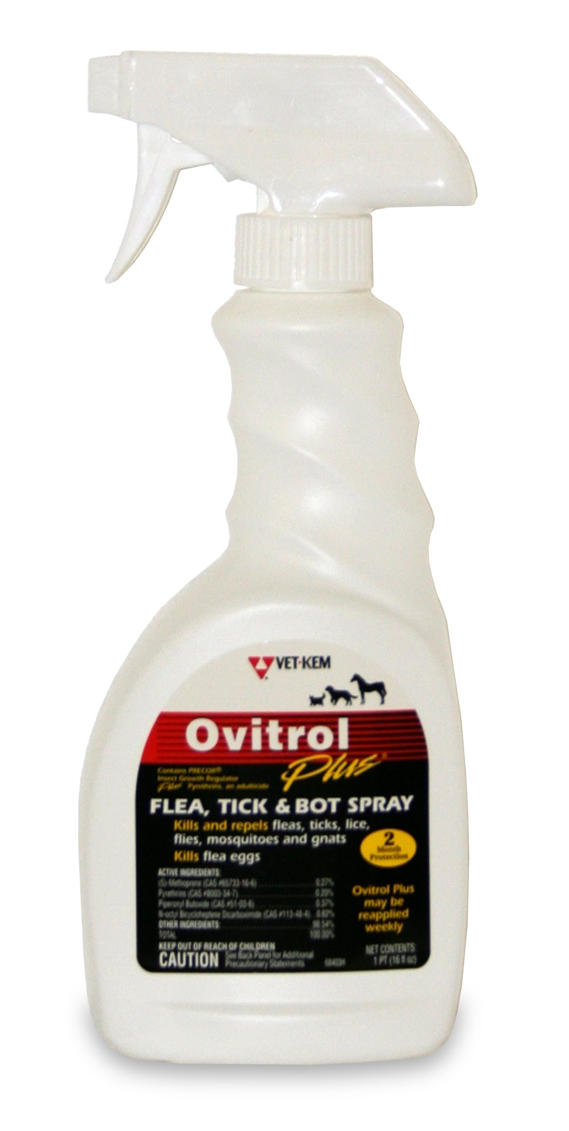 Ovitrol Vet-Kem Plus Flea, Tick and Bot Spray for Pets, 16-Ounce