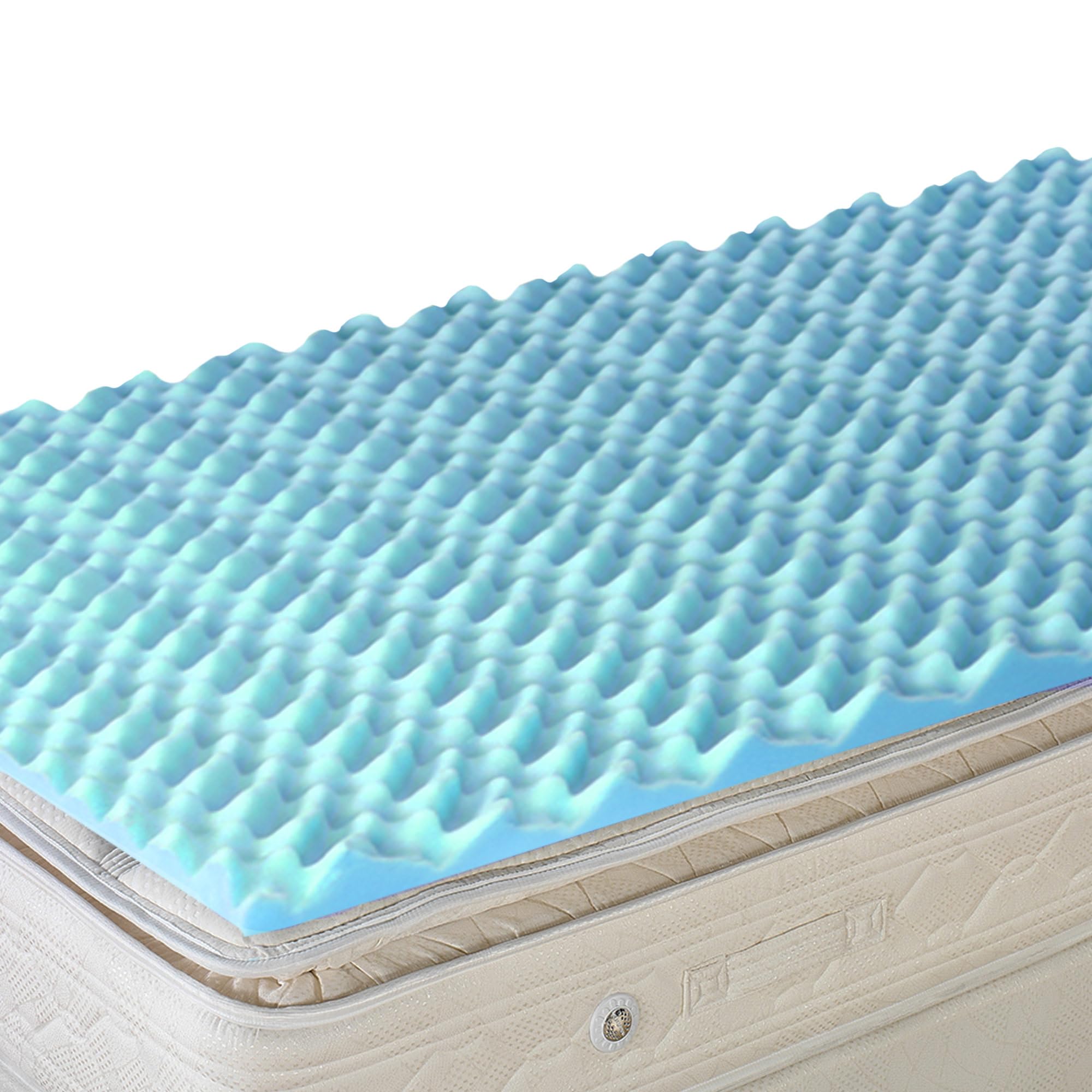 DMI Foam Mattress Topper, Egg Crate Foam Pad, Mattress Pad and Bed Topper for Support, Air Circulation, Pressure Relief and Weight Distribution, Twin Size Mattress, 33 x 72 x 2,Blue