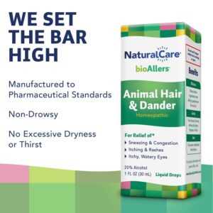 NaturalCare by bioAllers Animal Hair and Dander Allergy Treatment | Homeopathic Formula May Help Relieve Sneezing, Congestion, Itching, Rashes & Watery Eyes | 1 Fl Oz