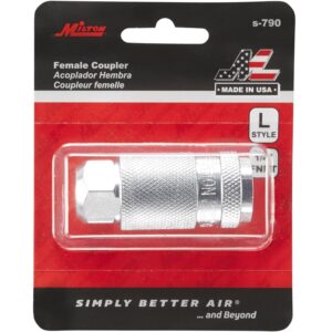 Milton (S-790) 1/4" FNPT Female L-Style Coupler - Steel,Silver