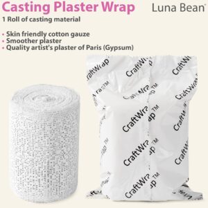 Plaster Cloth 1 Pack - Paper Mache for Sculptamold, Sculptures, and DIY Christmas Ideas - Plaster of Paris for Crafts & Arts Projects (4'' X 180'')