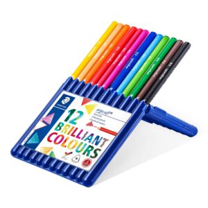 Staedtler Ergosoft Colored Pencils, Set of 12 Colors in Stand-up Easel Case (157SB12)