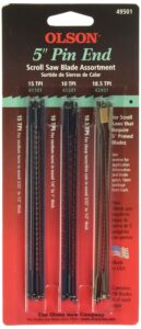 olson saw fr49501 pin end scroll saw blade,18 pack